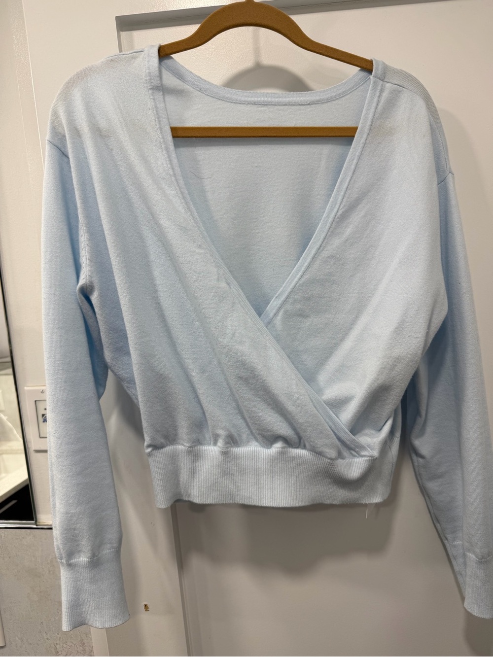 Seroya Jessalyn  light Blue V-Neck Wrap Sweater - Women